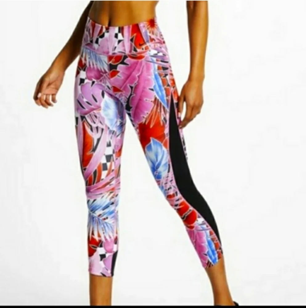 Nike Red and Pink Artistic Leggings - Picture 1 of 11